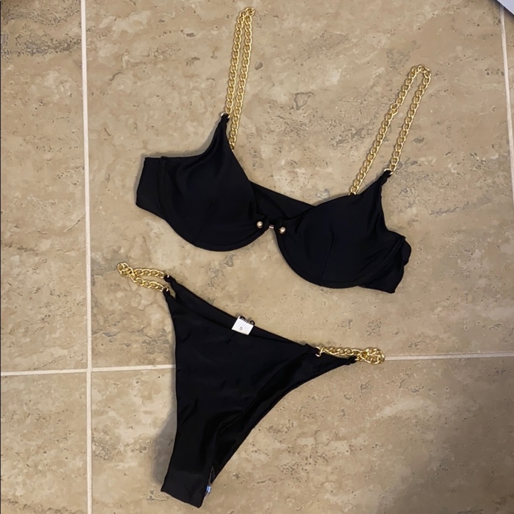 Black chain bikini